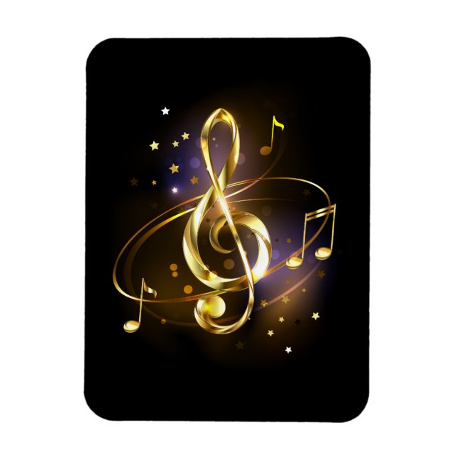 Goldener Violinschlüssel Musik Magnet (Vertikal)