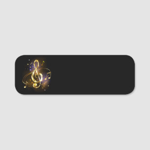Goldener Violinschlüssel Musik Namensschild