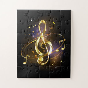 Goldener Violinschlüssel Musik Puzzle