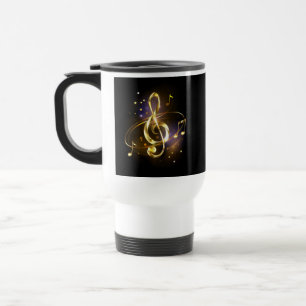 Goldener Violinschlüssel Musik Reisebecher