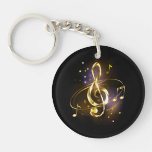 Goldener Violinschlüssel Musik Schlüsselanhänger