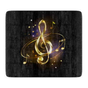 Goldener Violinschlüssel Musik Schneidebrett