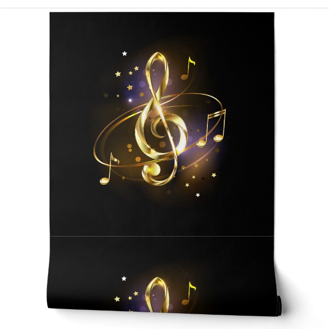 Goldener Violinschlüssel Musik Tapete (Abrollen)