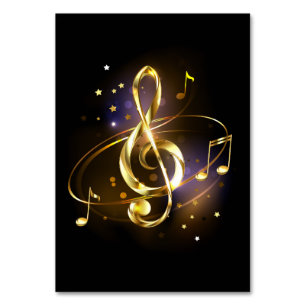 Goldener Violinschlüssel Musik Tischnummer