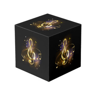 Goldener Violinschlüssel Musik Würfel