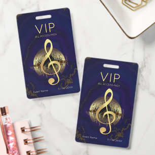 Goldener Violinschlüssel VIP All Access Lila Marmo Ausweis