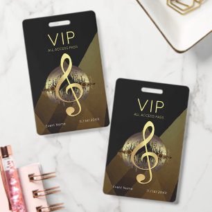 Goldener Violinschlüssel VIP All-Access-Luxus-Abst Ausweis