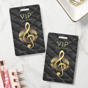 Goldener Violinschlüssel VIP All Access Luxus-Diam Ausweis