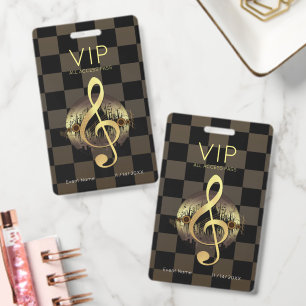 Goldener Violinschlüssel VIP All-Access-Luxus-Karo Ausweis