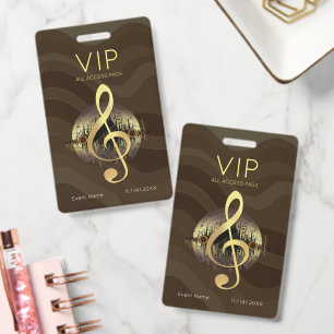 Goldener Violinschlüssel VIP All-Access Warme Abst Ausweis