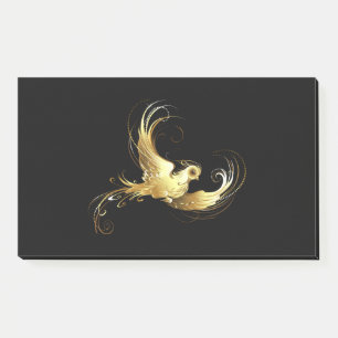 Goldener Vogel auf schwarzem Hintergrund Post-it Klebezettel