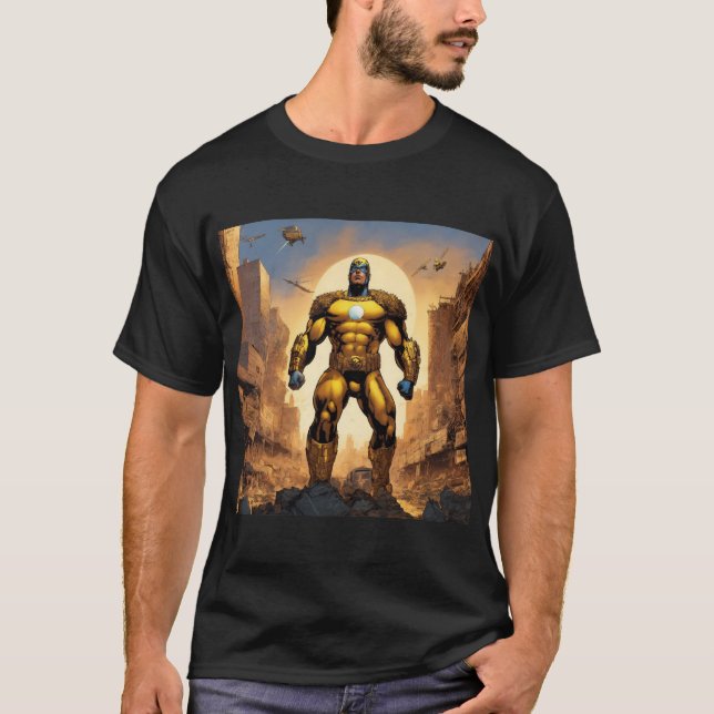 "Goldener Wächter: Stürmt durch die Apokalypse" T-Shirt (Vorderseite)