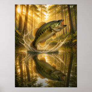 Goldener Wald Großmäuliger Barsch Poster