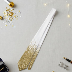Goldener Wasserfall mit Ombre Glitter-Effekt Krawatte