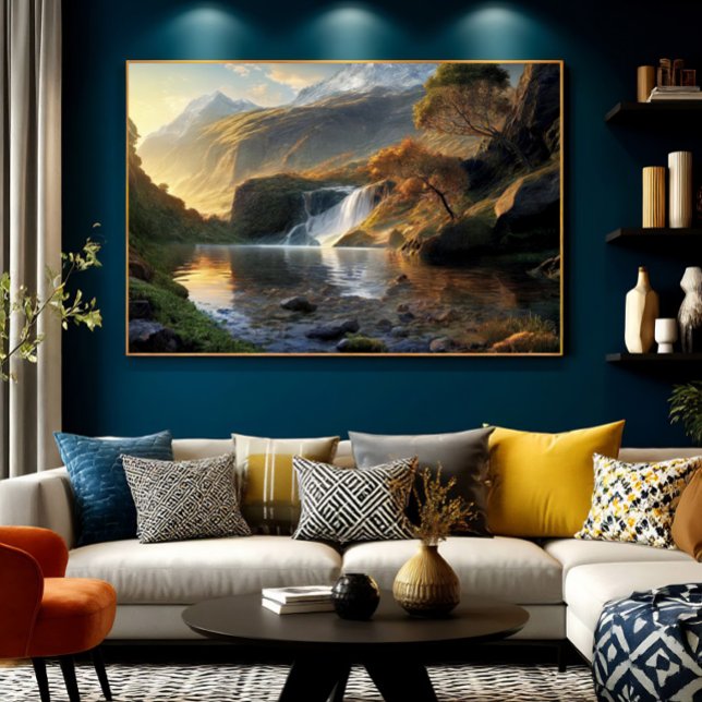 Goldener Wasserfall Poster (Von Creator hochgeladen)