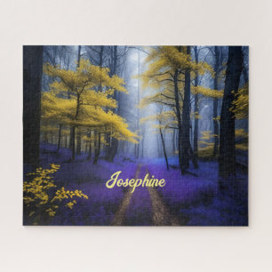 Goldener Weg durch den Lila Wald Puzzle