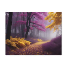 Goldener Weg durch Lila Holz