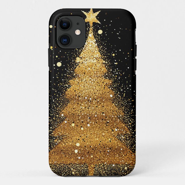 Goldener Weihnachtsbaum Case-Mate iPhone Hülle (Rückseite)