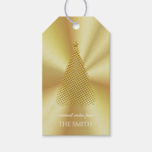 Goldener Weihnachtsbaum, Frohe Weihnachtsgeschenke Geschenkanhänger