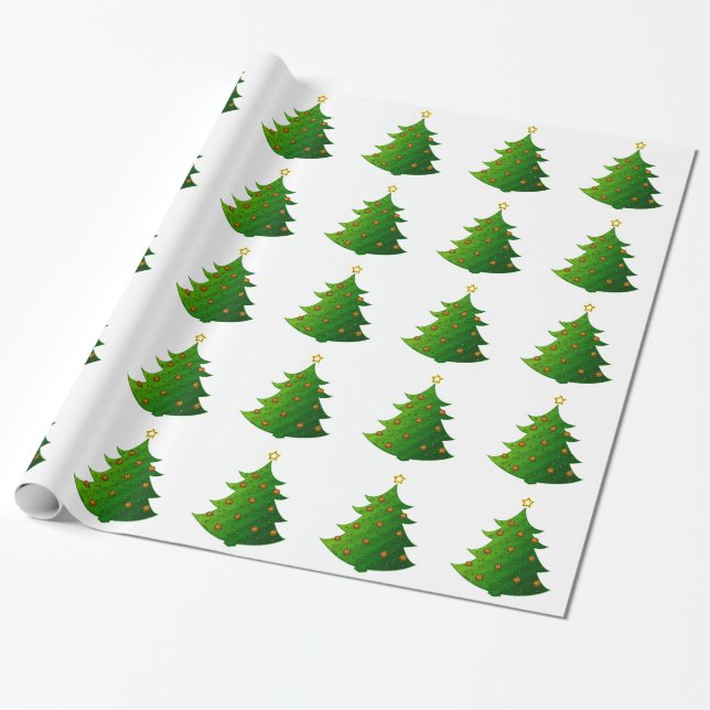 Goldener Weihnachtsbaum Geschenkpapier (Ungerollt)