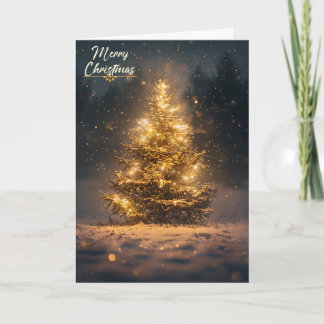 Goldener Weihnachtsbaum Karte