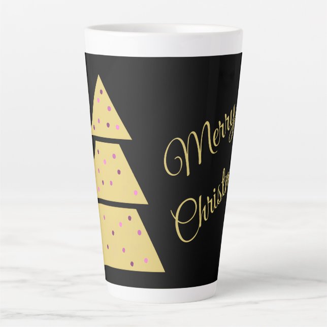 Goldener Weihnachtsbaum-Latte-Mug Milchtasse (Vorderseite)