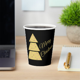 Goldener Weihnachtsbaum-Papierbecher Pappbecher