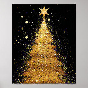 Goldener Weihnachtsbaum Poster