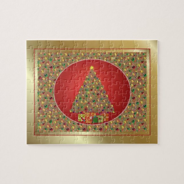 Goldener Weihnachtsbaum Puzzle (Horizontal)
