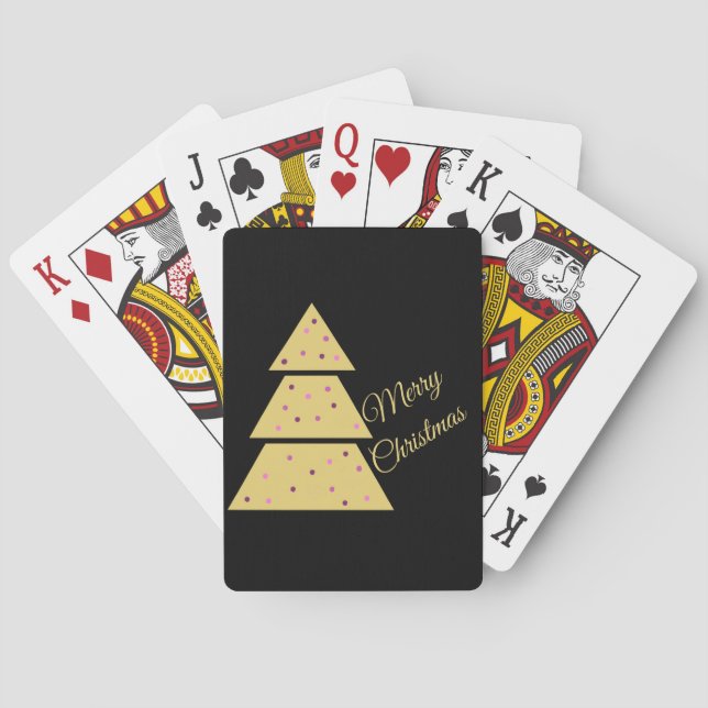 Goldener Weihnachtsbaum Spielkarten (Rückseite)