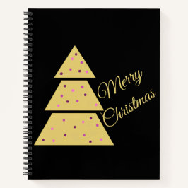 Goldener Weihnachtsbaum Spiralblock Notizbuch