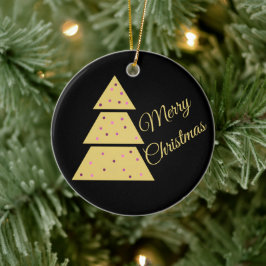 Goldener Weihnachtsbaumschmuck Keramik Ornament