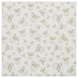 Goldener Weihnachtsgel aus Freude Nahtloses Muster Stoff