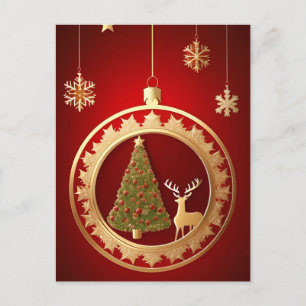 Goldener Weihnachtsglanz ❄️ Hirschbaum Luxuriöse F Postkarte