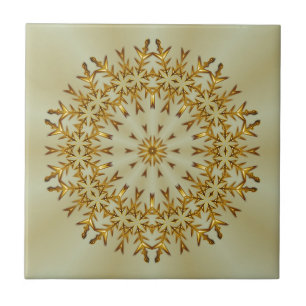 Goldener Weihnachtskranz Fliese