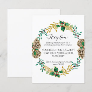 Goldener Weihnachtskranz Hochzeitsempfang Einladung