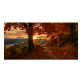 Goldener Weinbergpfad – Poster der piemontesischen