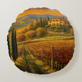 Goldener Weinbergpfad – Rund Kissen