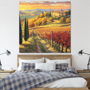 Goldener Weinbergpfad – Tuscany Premium Leinwand