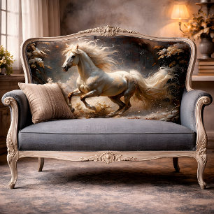 Goldener Weißer Hengst Verzauberter Wald Decoupage Seidenpapier