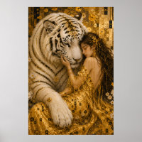Goldener Weißer Tiger Wächter Fantasy-Kunst