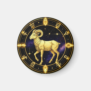 Goldener Widder Tierkreiszeichen mit Widder Magnet