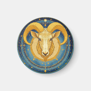 Goldener Widder-Zodiakschild Magnet