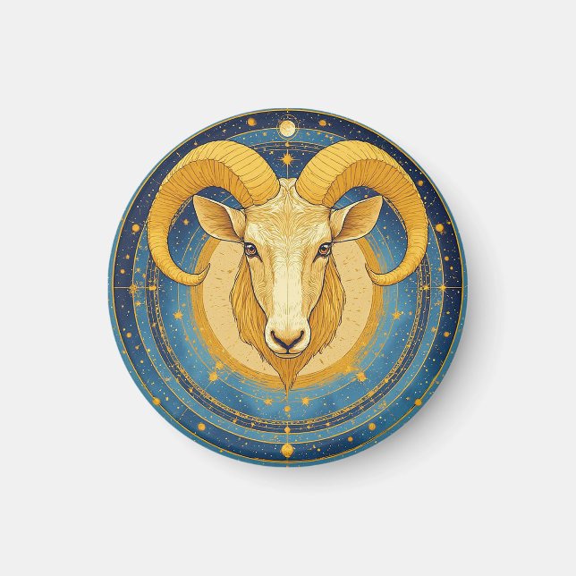 Goldener Widder-Zodiakschild Magnet (Vorne)