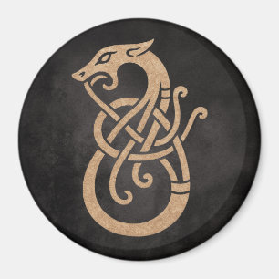 Goldener Wikinger-Schlangenknoten-Symbol Magnet