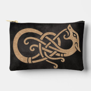 Goldener Wikinger-Schlangenknoten-Symbol Zubehörtasche