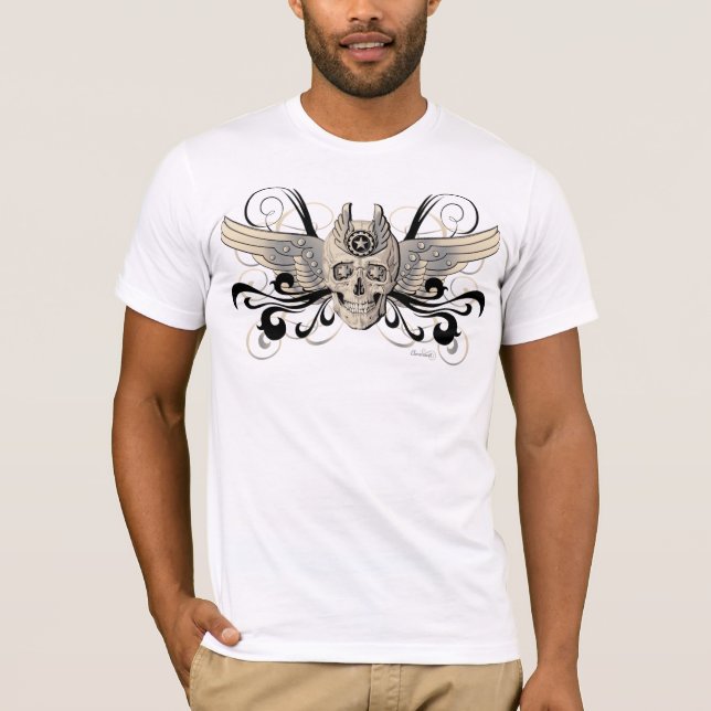 Goldener Winged Schädel - 4 T-Shirt (Vorderseite)