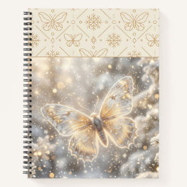 Goldener Winter Schmetterling Notizbuch