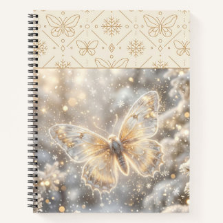 Goldener Winter Schmetterling Notizbuch