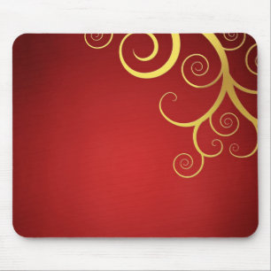 Goldener Wirbel auf tiefrotem Mousepad